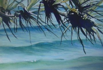 Watercolour landscape of the beaches of Northern NSW